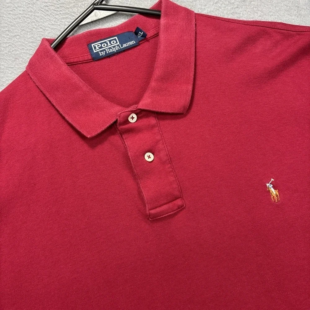Vintage polo Ralph Lauren shirt Mens 2XL Red‎ flesh pony Short Sleeves Preppy